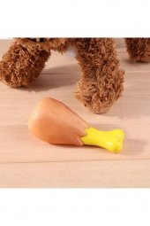2li Köpek Oyun Seti Sesli Tavuk Butu ve Kemik Şekilli Diş Kaşıma Oyuncağı - 3
