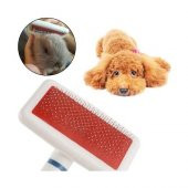 Kırmızı Evcil Hayvan Fırçası Telli Beyaz Kedi ve Köpek Kaşıma Tarağı Aparatı - 2