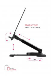 4 Eksenli 360 Derece Dönen 12 Inc Ekrana Kadar Tüm Tablet ve Telefonla Uyumlu Ayaklı Stand TMS30 - 3