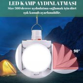 Top Solar Aydınlatma Kamp Çadır Lambası Şarjlı Ampül Led El Feneri Bahçe Aydınlatması Su Geçirmez - 5