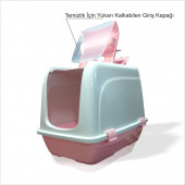 En Büyük Derin Koku Yapmaz Filtre Pembe Dişi Kedi Köpek Kum Kumluk Havuzu Evi Kabı Odası Wc Tuvaleti - 2