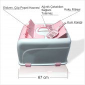 En Büyük Derin Koku Yapmaz Filtre Pembe Dişi Kedi Köpek Kum Kumluk Havuzu Evi Kabı Odası Wc Tuvaleti - 3