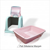 En Büyük Derin Koku Yapmaz Filtre Pembe Dişi Kedi Köpek Kum Kumluk Havuzu Evi Kabı Odası Wc Tuvaleti - 4