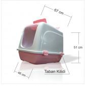 En Büyük Derin Koku Yapmaz Filtre Pembe Dişi Kedi Köpek Kum Kumluk Havuzu Evi Kabı Odası Wc Tuvaleti - 5