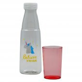 BottleBoss Renkli Bardaklı Desenli Sızdırmaz Kapaklı Su Şişesi Matara 600 Ml Pembe - 2