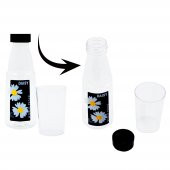 BottleBoss Renkli Bardaklı Papatya Desenli Sızdırmaz Kapaklı Su Şişesi Matara 500 Ml - 6