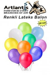 Balon Renkli Lateks 100 Adet Renkli Balon 10 Canlı Renkler Parti Doğum Günü Süsleme Malzemeleri Balon 26 cm - 1