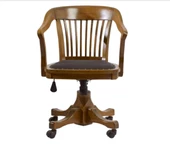 Sandalye 14222 Zus134 Kolçak KAFES Amortisör Döner Klasik Makam Koltuk Ceviz thumbnail 1