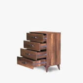 Şifonyer 14042 ÇOK AMAÇ derin 4çekm hard Koyu CEVİZ suntalem Kutu sevk El Yapım - 2