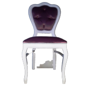 Sandalye13927 Klasik Mobilya Model Kayın Parlak Beyaz babyfac kumaş Oluk El yapım - 1