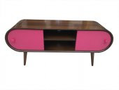 Tv Sehpası 13925 ST BOMBELİ Model Kayın RETRO Ayak Parlak Ceviz-Pembe120 El Yapım - 1