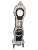 Saat DEKORATİF13875 Büyük Model Kayın Lükens Aslan Ayak Parlak GRİ El Yapım - 1