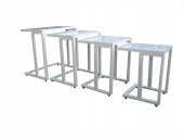 Zigon ILGZ 13832 Sehpa C Model Parlak Lake Krem kayın ayak tekerlekli El Yapım thumbnail 1