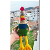 Amigurumi sevimli Horoz Dekoratif oyuncak figür oturan horoz oyuncak - 1