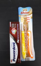 DİŞ MACUNU 75 ML POWERDENT + SHINE DİŞ FIRÇASI 2 Lİ SET - 1
