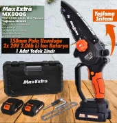 Max Extra MX8006 Akülü Dal Kesme Budama Mini Testere Yağlı 20V 2.0AH - 2