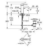 Grohe Essence Tek Kumandalı Lavabo Bataryası S-Boyut 23589AL1 - 2