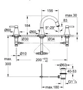 Grohe Grandera Üç Delikli Lavabo Bataryası - 20417000 - 2