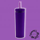 BottleBoss Çift Katmanlı Pipetli Sızdırmaz Kapak Bardak Matara 480 Ml Mor - 1