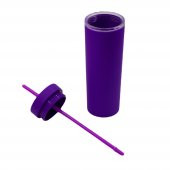 BottleBoss Çift Katmanlı Pipetli Sızdırmaz Kapak Bardak Matara 480 Ml Mor - 6