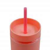 BottleBoss Çift Katmanlı Pipetli Sızdırmaz Kapak Bardak Matara 480 Ml Pembe - 2