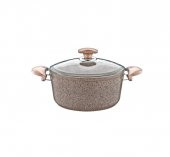 Oms Collection 22X11,5 cm Granit Derin Tencere Kahverengi - 1