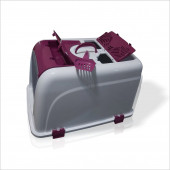 Büyük Geniş Derin Bordo Koku Yapmaz Fitreli Kedi Kumu Kum Havuzu Odası Klübesi Haznesi Wcsi Tuvaleti - 2