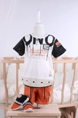 Babyhola Şort Tshirt Ayakkabı 3'lü Erkek Çocuk Yazlık Spor Takım 0760 - 1