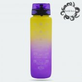 BottleBoss Renk Geçişli Sızdırmaz Kapak Motivasyon Matarası 1 Litre Sticker HEDİYELİ Mor - 1