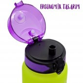 BottleBoss Renk Geçişli Sızdırmaz Kapak Motivasyon Matarası 1 Litre Sticker HEDİYELİ Mor - 4