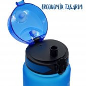 BottleBoss Renk Geçişli Sızdırmaz Kapak Motivasyon Matarası 1 Litre Sticker HEDİYELİ Mavi - 4