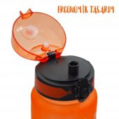 BottleBoss Renk Geçişli Sızdırmaz Kapak Motivasyon Matarası 1 Litre Sticker HEDİYELİ Turuncu - 4