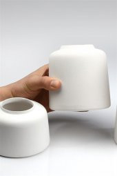 Kapaklı Kavanoz Seramik Bisküvi - BÜYÜK  (Ham Ürün) thumbnail 2