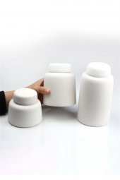 Kapaklı Kavanoz Seramik Bisküvi - ORTA  (Ham Ürün) thumbnail 5