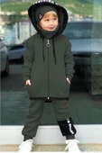 Erkek Çocuk Bereli Original Cool Yeşil Eşofman Takım - 5