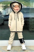 Erkek Çocuk Bereli Original Cool Bej Eşofman Takım - 3