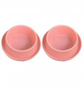 Miapet 2li Kedi-Köpek Plastik Mama Ve Su Kabı Seti 400 Ml Pembe - 1