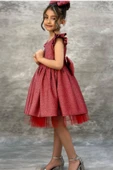 Kız Çocuk Parıldayan Nar Çiçeği  Elbise thumbnail 4