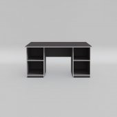 Kenzlife ofis masası masi oka gri 75*150*60 raflı dolap çiftli bilgisayar çalışma masası - 3