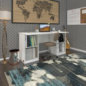 Kenzlife ofis masası masi oka byz 75*160*60 raflı dolap çiftli bilgisayar çalışma masası - 1