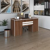 Kenzlife ofis masası pat morita cvz 75*150*60 kilitli kapaklı dolap çiftli şeritli bilgisayar çalışma masası - 1
