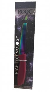 Rooc titanyum lazer kesim bıçak 4 lü - çok amaçlı yemek - sebze bıçağı 23,5 cm.t001bordo - 1