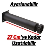 Ayarlanabilir Mobilya Kanepe Baza Koltuk Metal Destek Yükseltici Ayağı 25 Cm Siyah Ayakları (4 ADET) - 2
