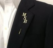 Harf Model 925 Ayar Gümüş Erkek Yaka Rozeti Özel Gün Hediyesi - 1