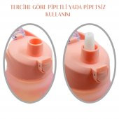 BottleBoss Pastel Renk Geçişli Sızdırmaz Kapak Motivasyon Matarası 1100 Ml Sticker HEDİYELİ Pembe - 4