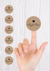 Kraft Sticker Etiket 4 cm 48 adet Afiyet Olsun Etiket-T496 - 2