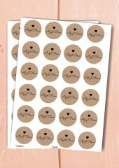 Kraft Sticker Etiket 4 cm 48 adet Afiyet Olsun Etiket-T496 - 3