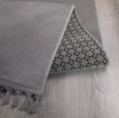 Orkide Home Modern Puffy Örgü Saçaklı  Simirna Peluş Post Halı  GRİ 100 x 200 - 2