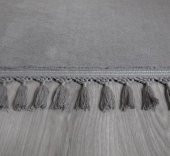Orkide Home Modern Puffy Örgü Saçaklı  Simirna Peluş Post Halı  GRİ 100 x 200 - 3