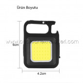 Metal Kasa Mini Led, Anahtarlı  El Feneri, Flash, Mıknatıslı ,  Su Geçirmez, Şişe Açacaklı , Şarjlı - 4